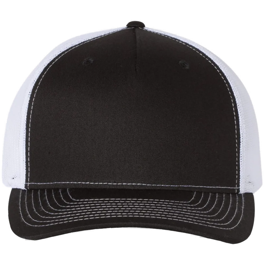 Five-Panel Trucker Cap — Black/ White