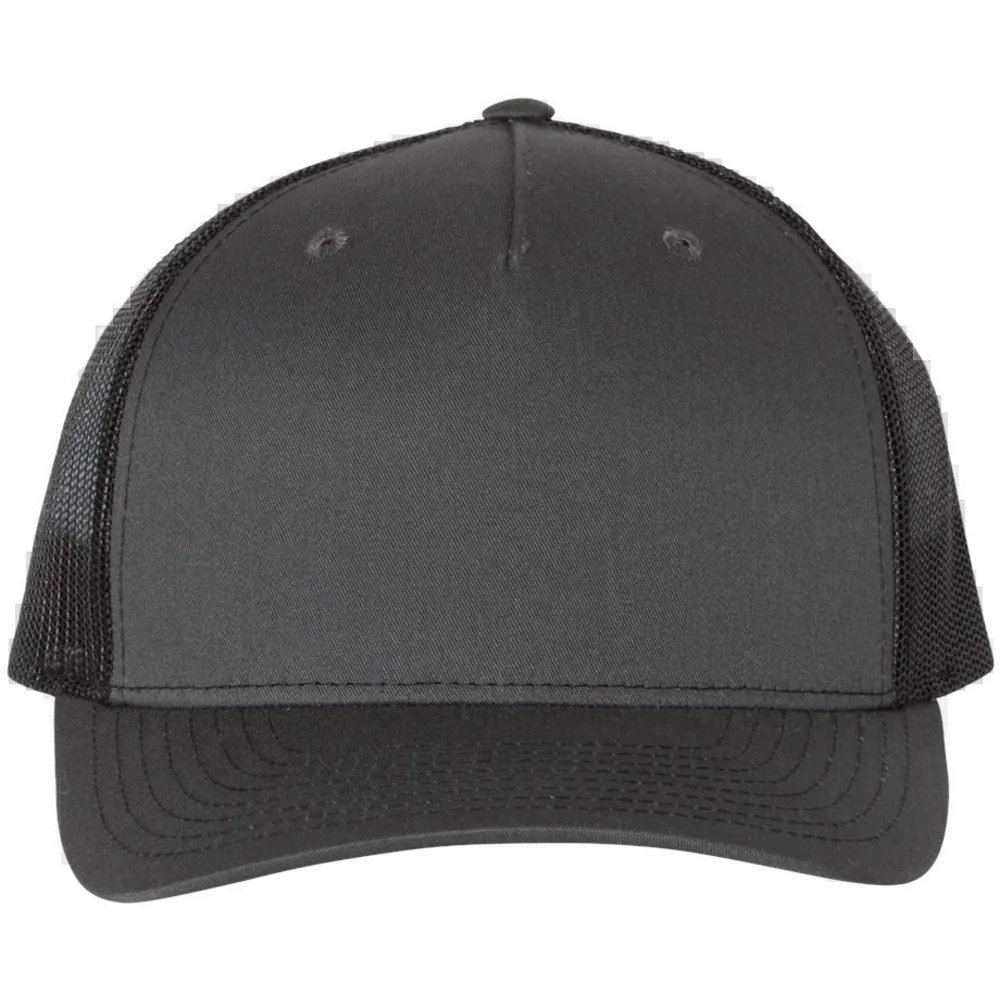 Five-Panel Trucker Cap — Charcoal/ Black