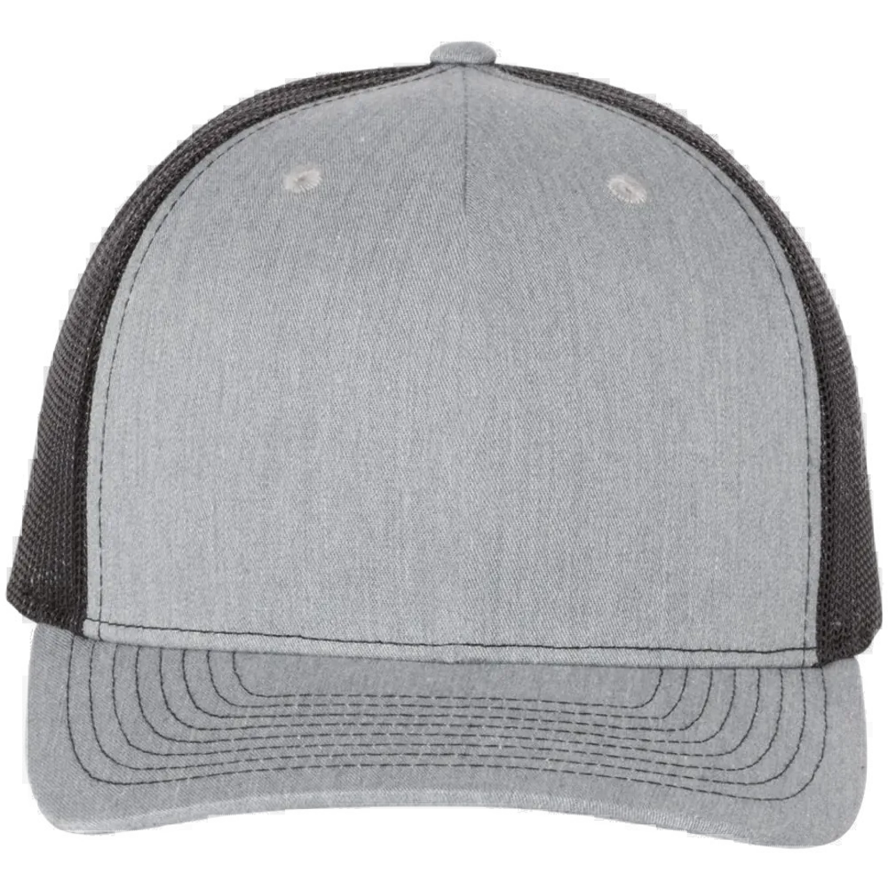 Five-Panel Trucker Cap — Heather Grey/ Black