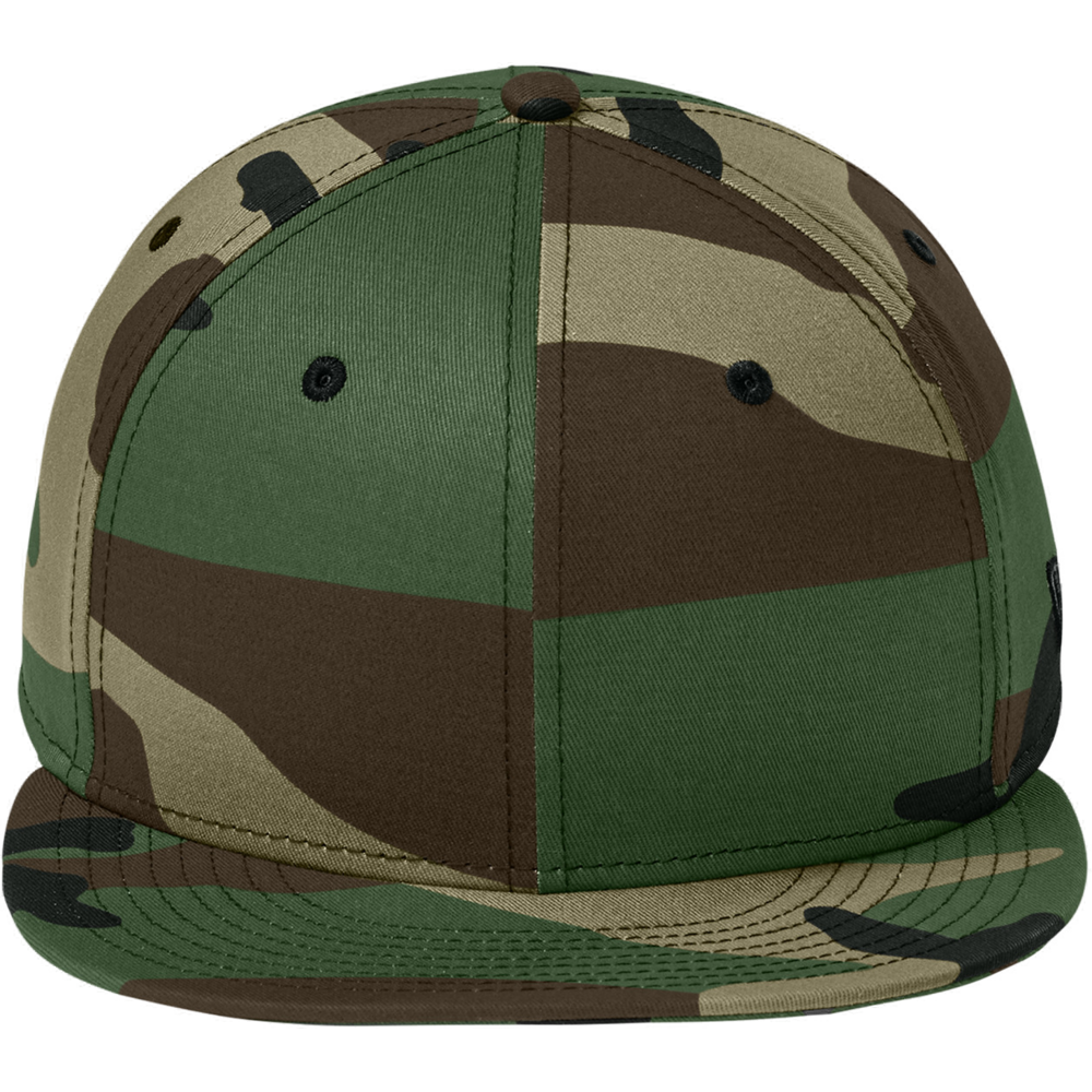 Flat Bill Snapback Cap — Flag Camo