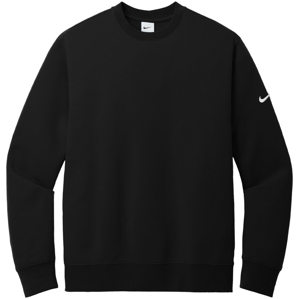 Club Fleece Sleeve Swoosh Crew — flat black