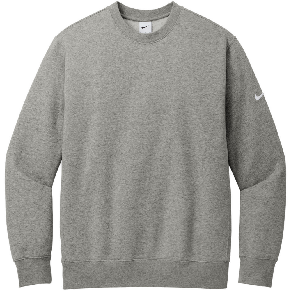 Club Fleece Sleeve Swoosh Crew — flat dark grey heather