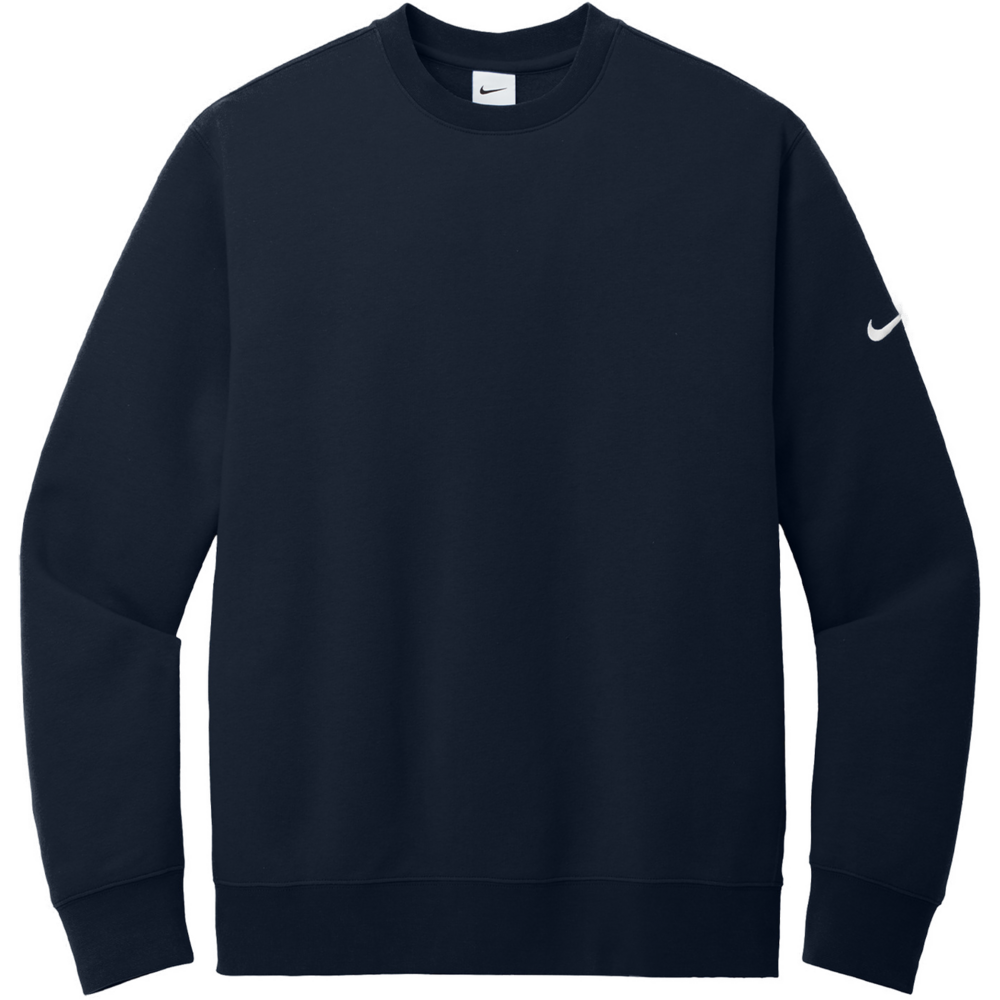 Club Fleece Sleeve Swoosh Crew — flat midnight navy