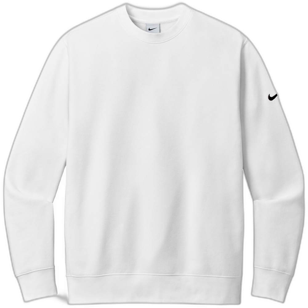 Club Fleece Sleeve Swoosh Crew — flat white