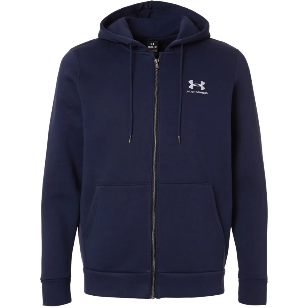 Under Armour 1373881 Men's Icon Fleece Full-Zip Hoodie – POD — Midnight Navy/ White 