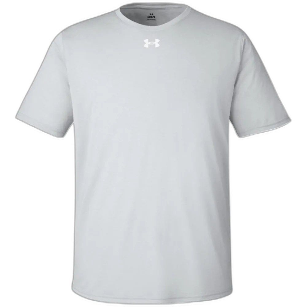 Under Armour 1376842 Team Tech T-Shirt – POD — Mod Grey Light Heather/ White