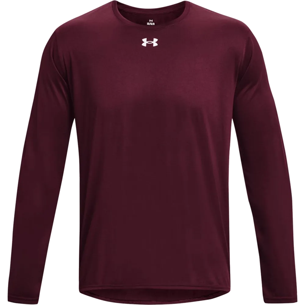 Under Armour 1376843 Team Tech Long Sleeve T-Shirt – POD — Maroon/ White