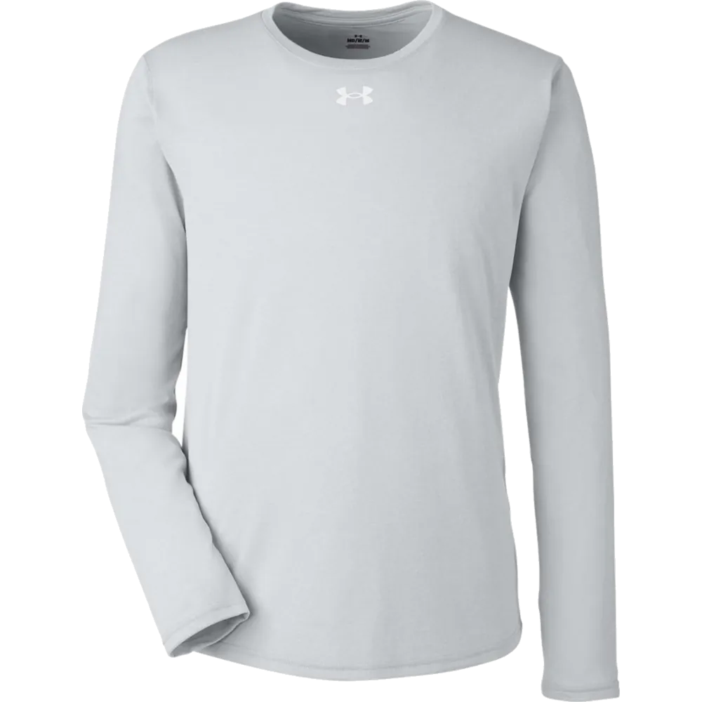 Under Armour 1376843 Team Tech Long Sleeve T-Shirt – POD — Mod Grey Light Heather/ White
