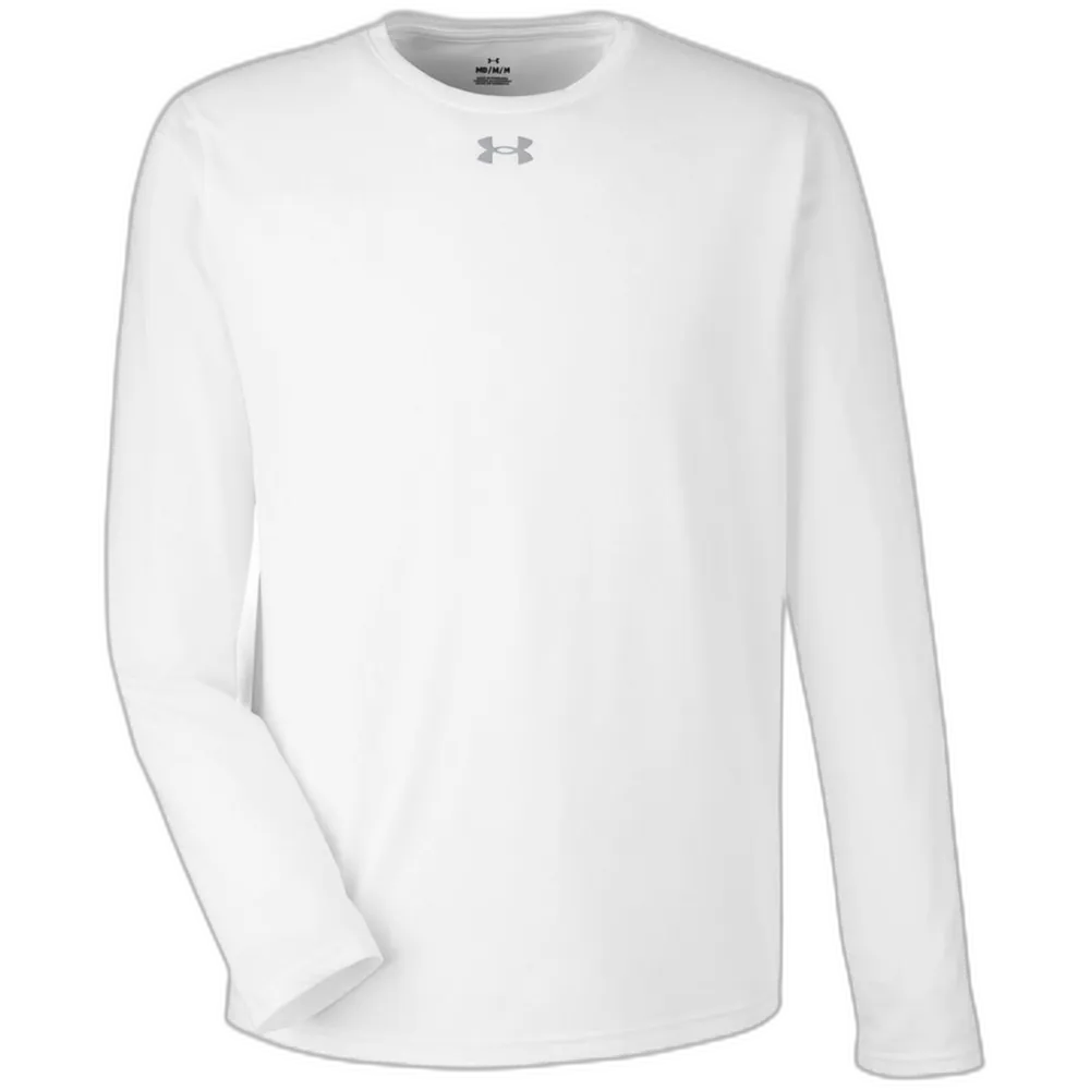 Under Armour 1376843 Team Tech Long Sleeve T-Shirt – POD — White/ Mod Grey