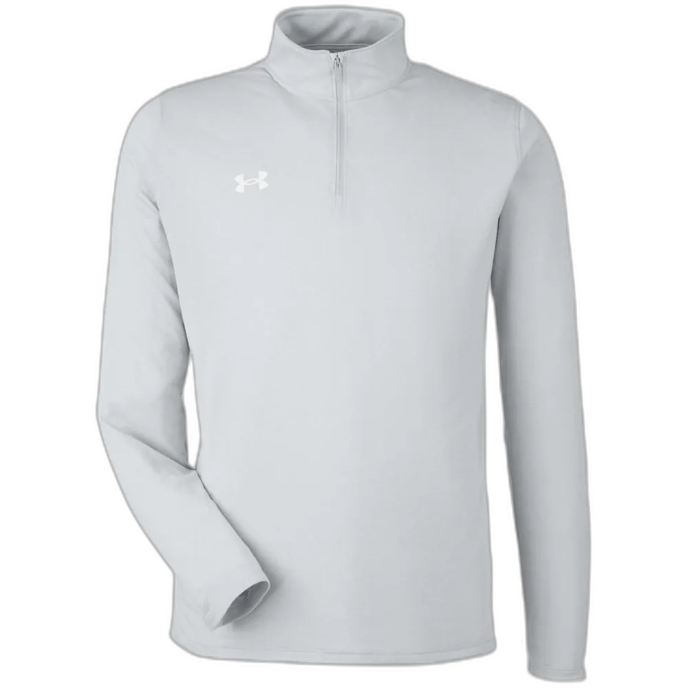 Under Armour 1376844 Team Tech Quarter-Zip Pullover – POD — Mod Grey Light Heather/ White