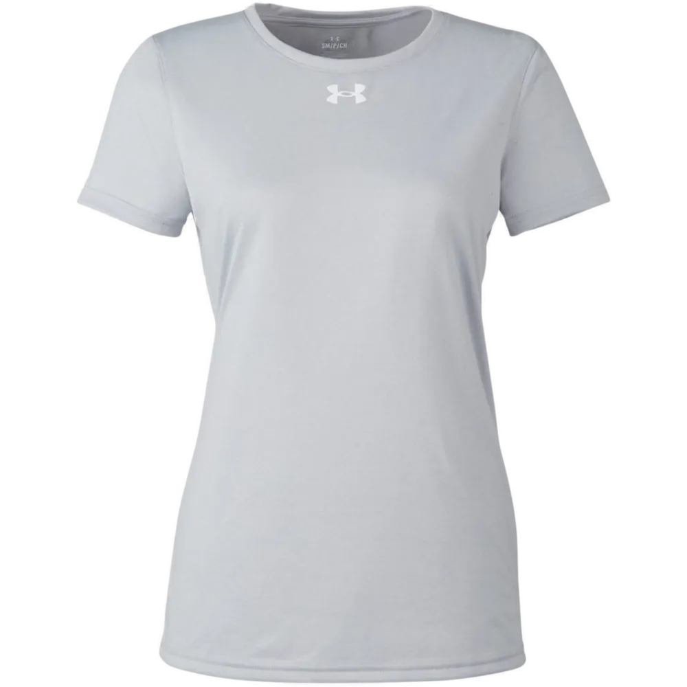 Under Armour 1376847 Women's Team Tech T-Shirt – POD — Mod Grey Light Heather/ White