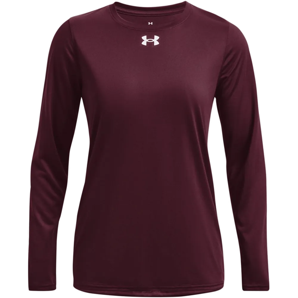 Under Armour 1376852 Women's Team Tech Long Sleeve T-Shirt – POD — Maroon/ White