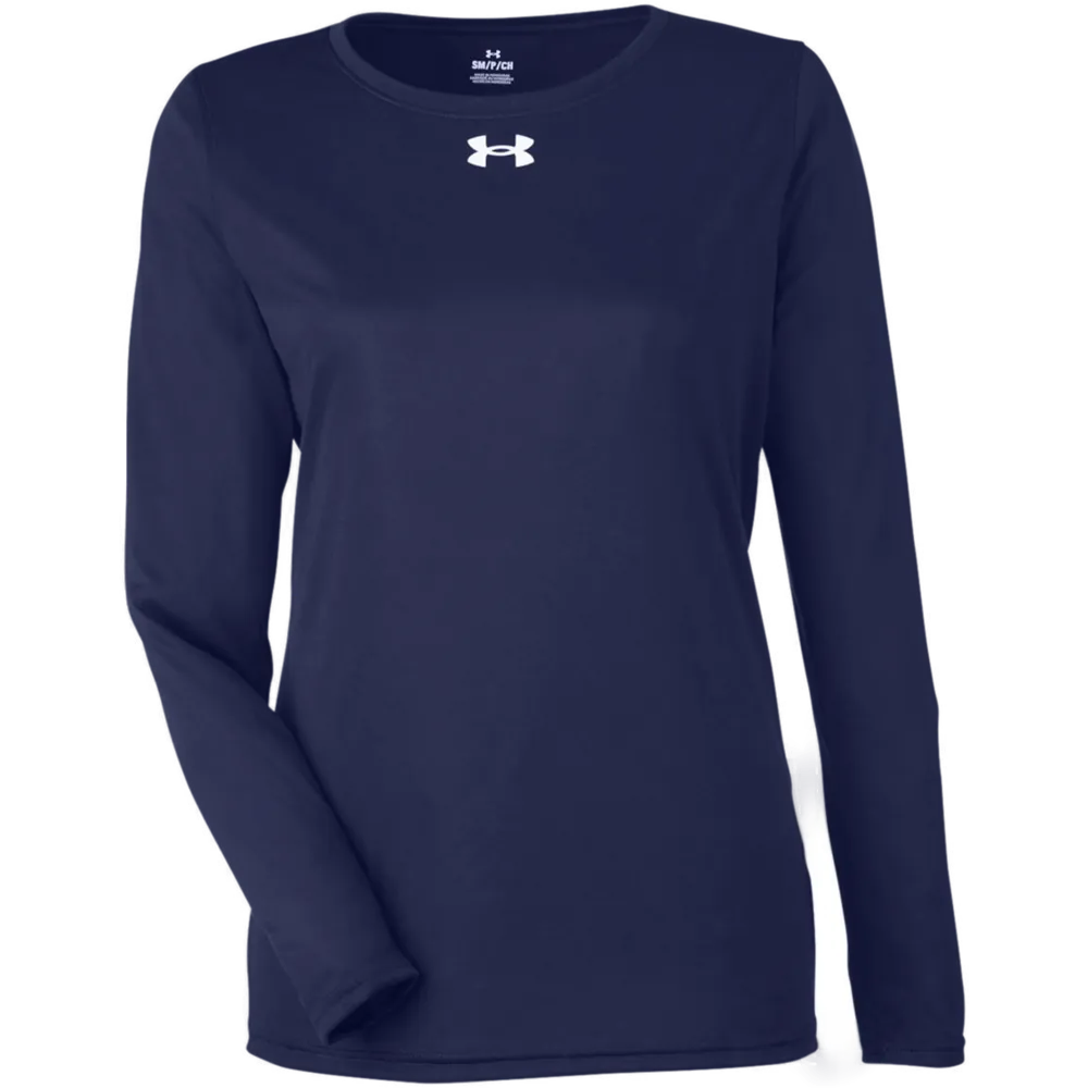 Under Armour 1376852 Women's Team Tech Long Sleeve T-Shirt – POD — Midnight Navy/ White