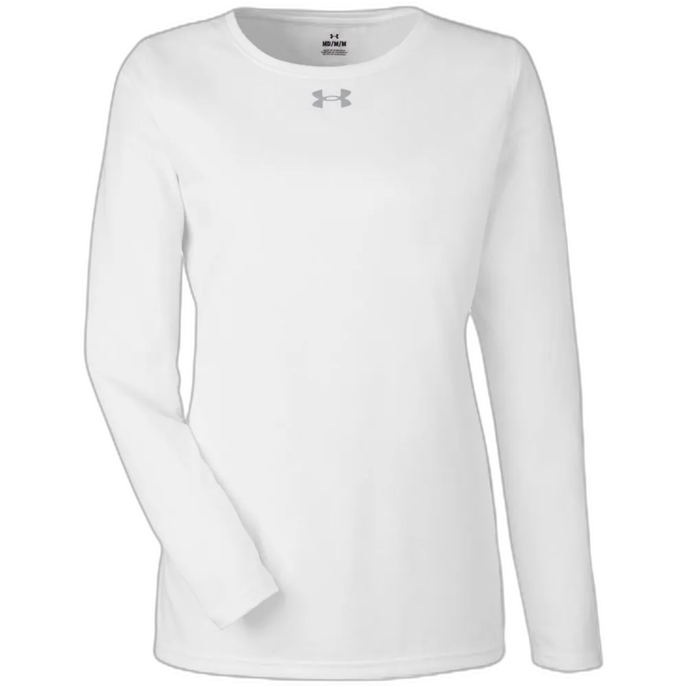 Under Armour 1376852 Women's Team Tech Long Sleeve T-Shirt – POD — White/ Mod Grey