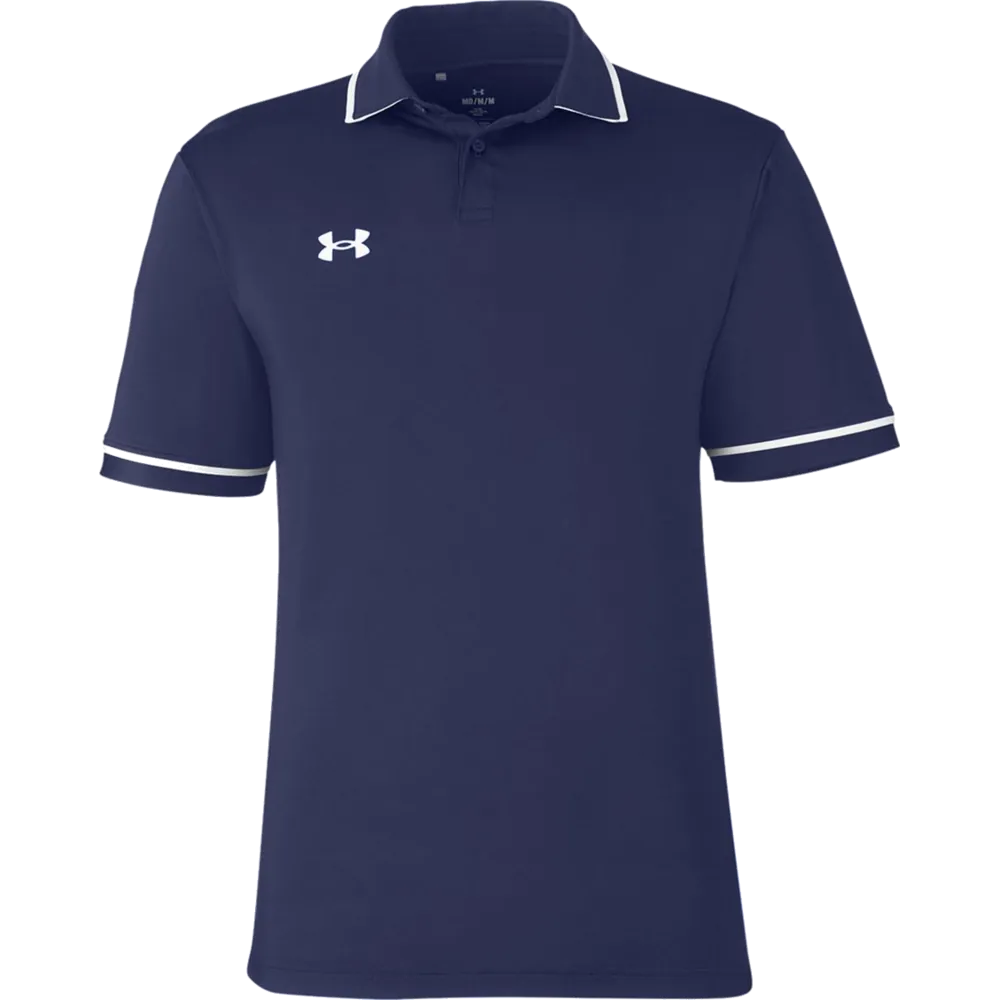 Under Armour 1376904 Tipped Teams Performance Polo – POD — Midnight Navy/ White