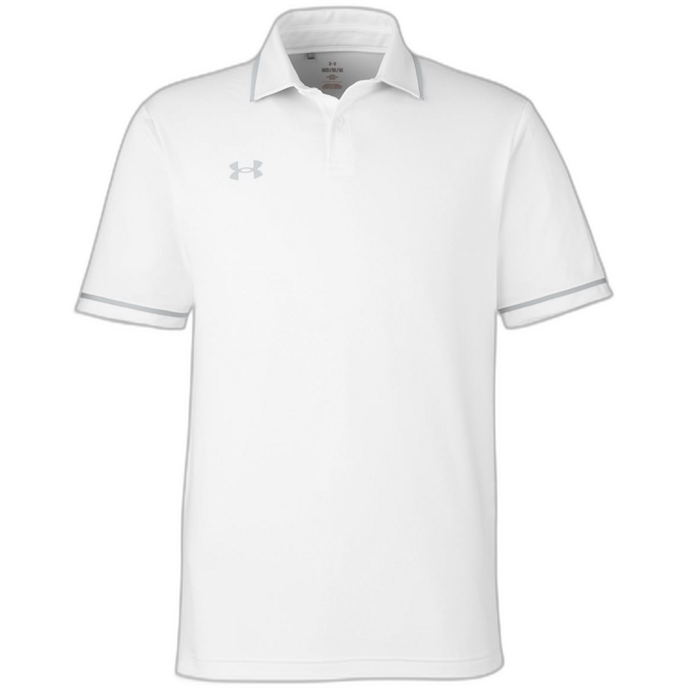 Tipped Teams Performance Polo — White/ Mod Grey