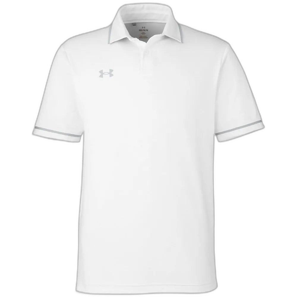 Under Armour 1376904 Tipped Teams Performance Polo – POD — White/ Mod Grey