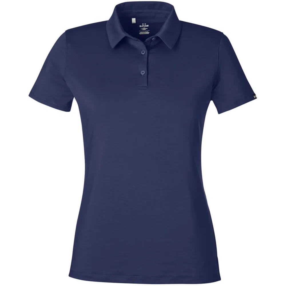 Under Armour 1385910 Women's Recycled Polo – POD — Midnight Navy/ White