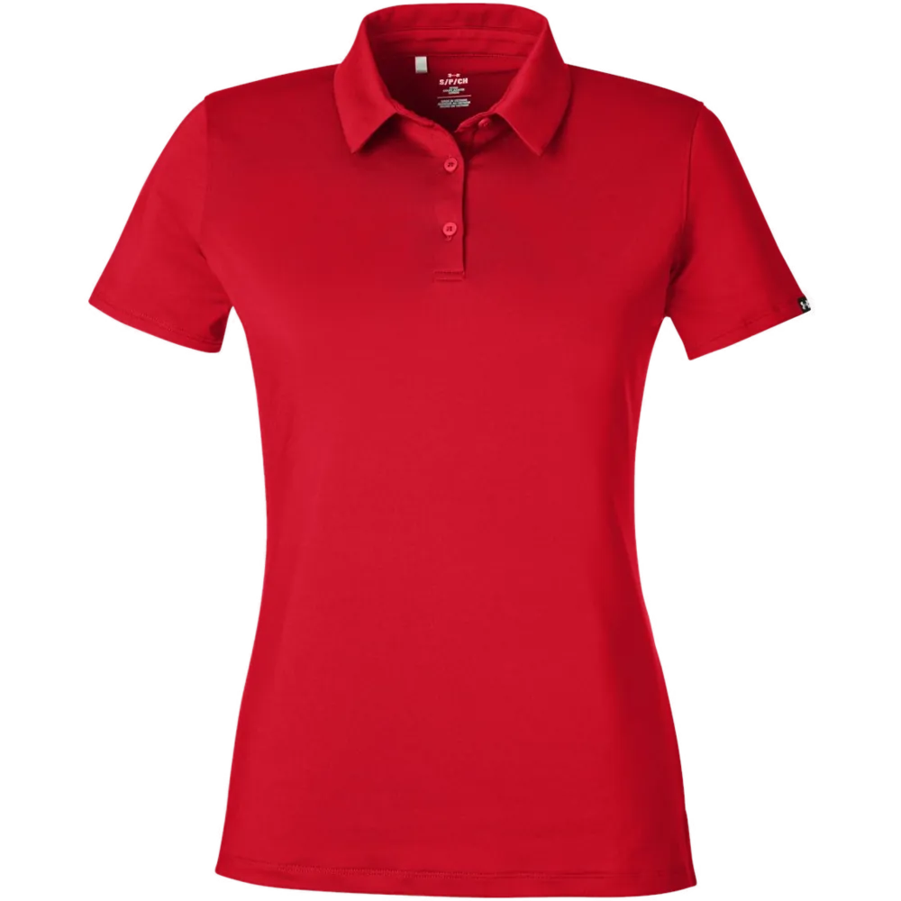 Under Armour 1385910 Women's Recycled Polo – POD — Red/ White