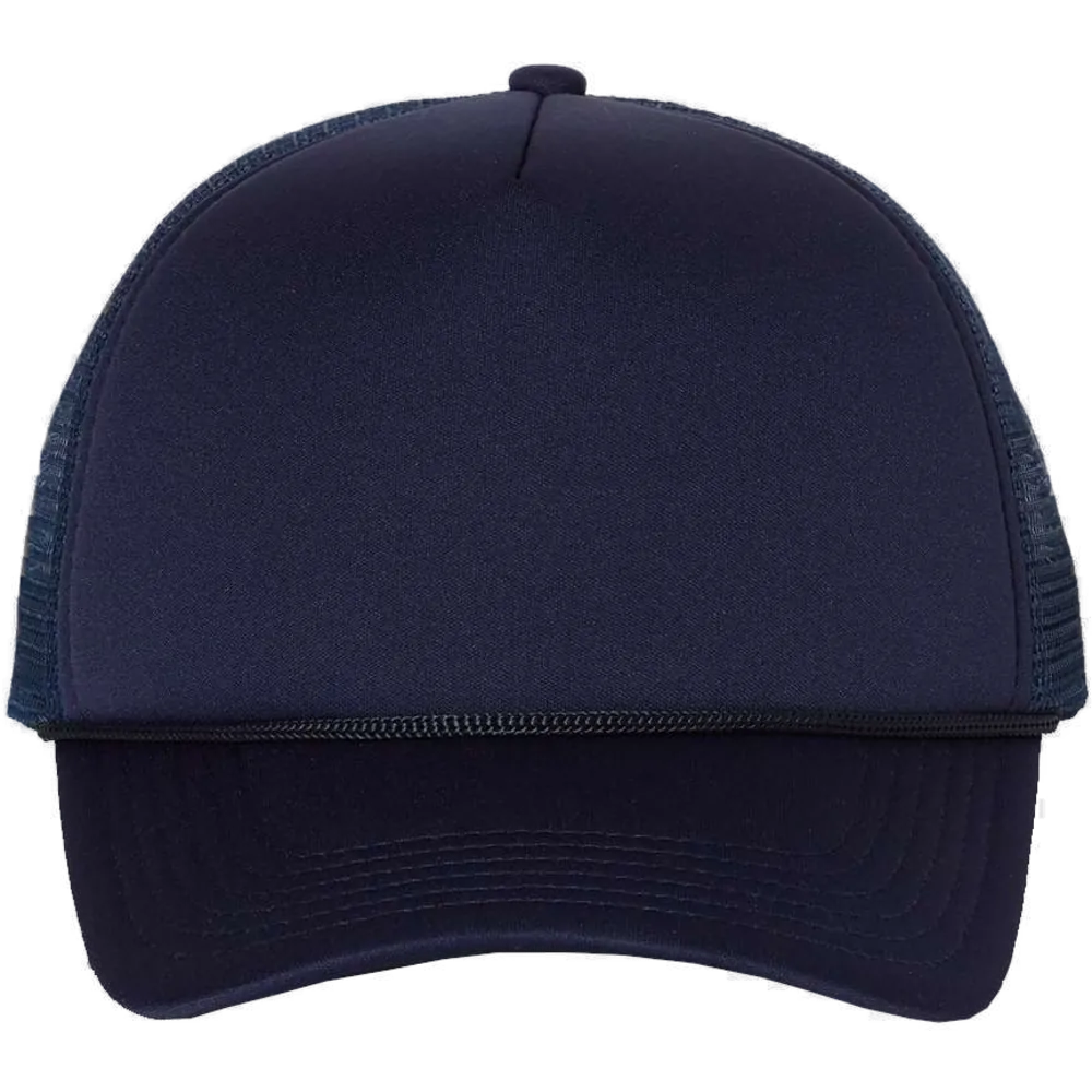 Foam Mesh-Back Trucker Cap — Navy/ Navy