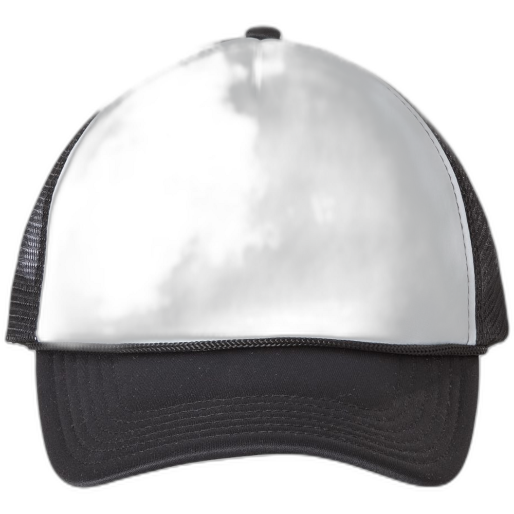 Foam Mesh-Back Trucker Cap — White/ Black