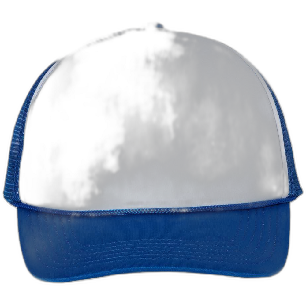 Foam Mesh-Back Trucker Cap — White/ Royal