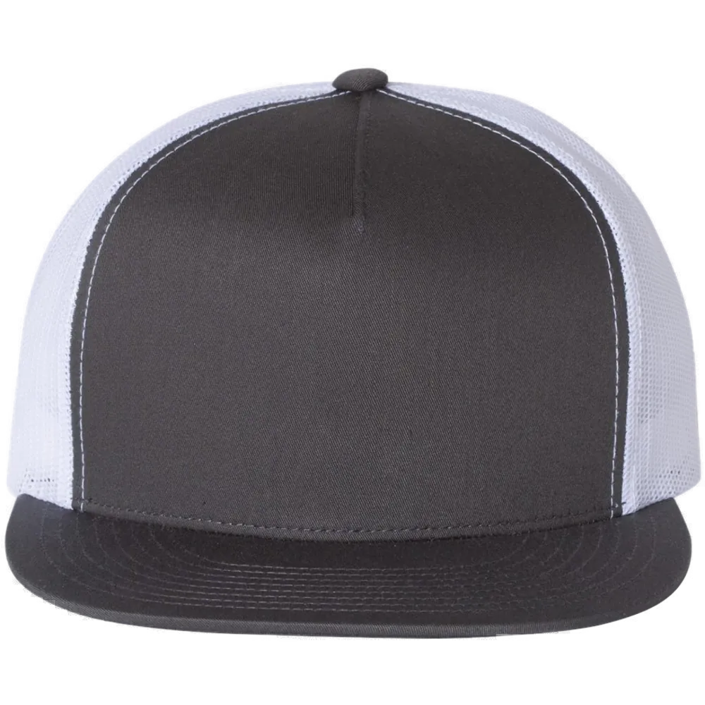 Five-Panel Classic Trucker Cap — Charcoal/ White