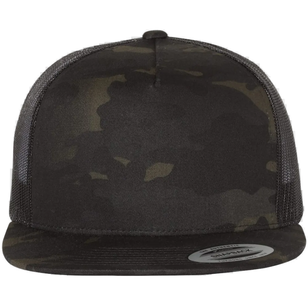 Five-Panel Classic Trucker Cap — Multicam Black/ Black
