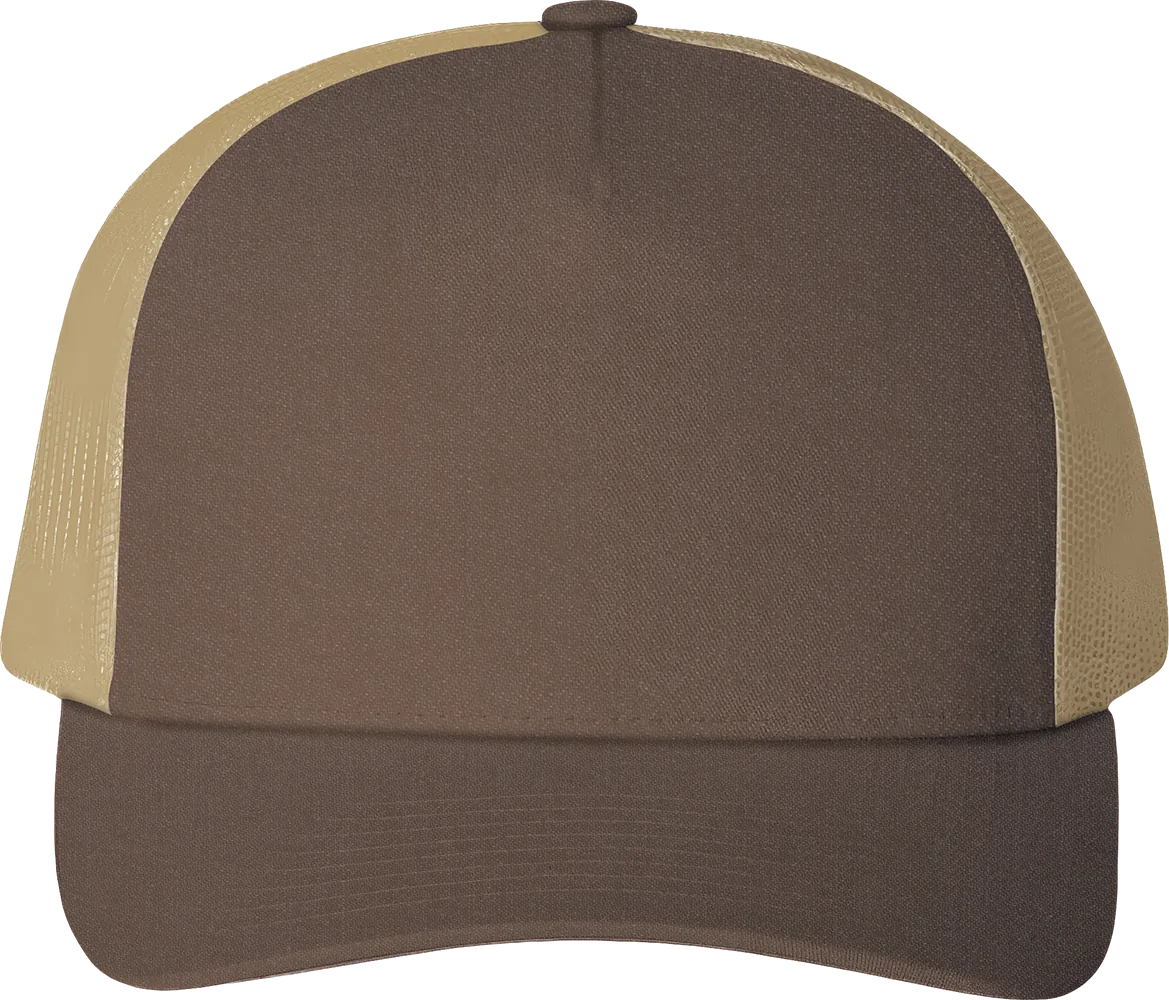 Five-Panel Retro Trucker Cap — Brown/ Khaki