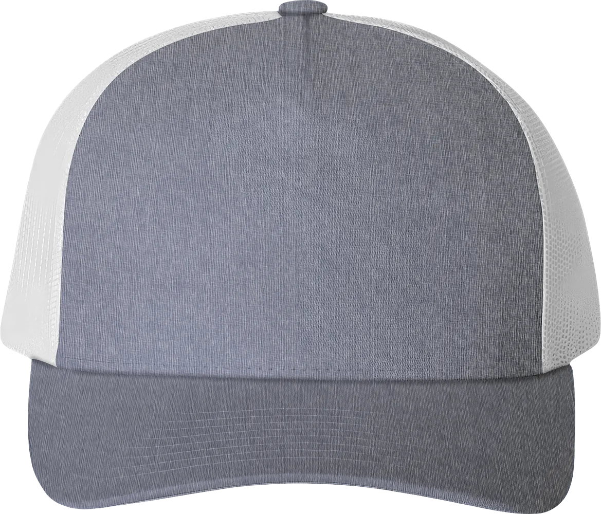 Five-Panel Retro Trucker Cap — Heather/ White