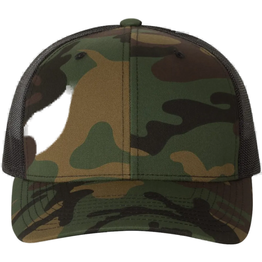 Retro Trucker Cap — Green Camo/ Black