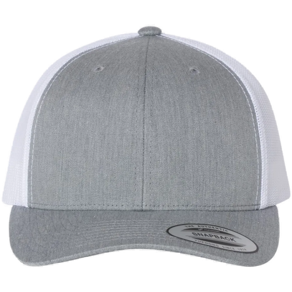Retro Trucker Cap — Heather Grey/ White