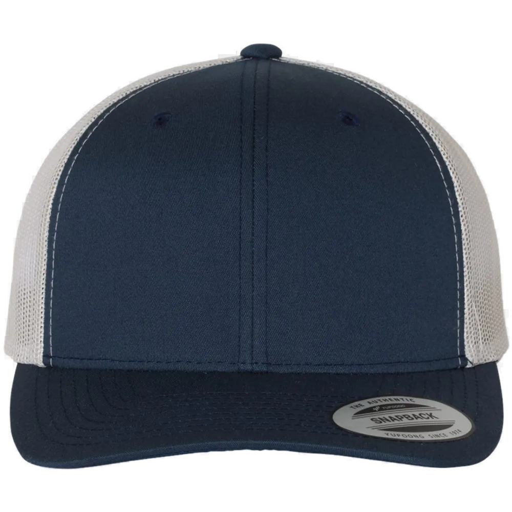 Retro Trucker Cap — Navy/ Silver
