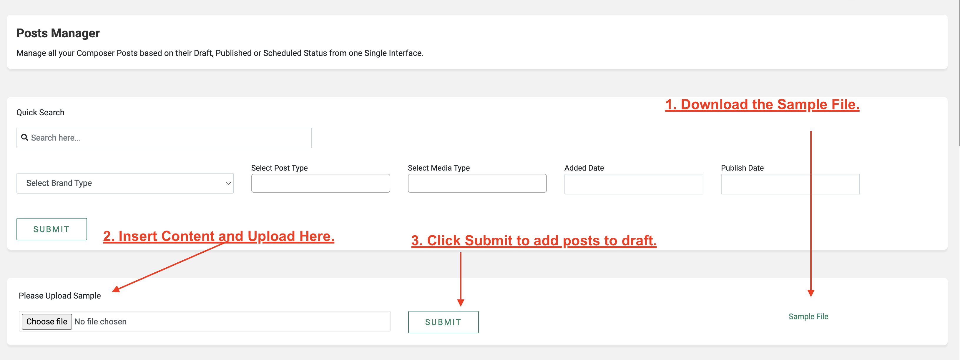 Bulk Upload Posts using CSV Files