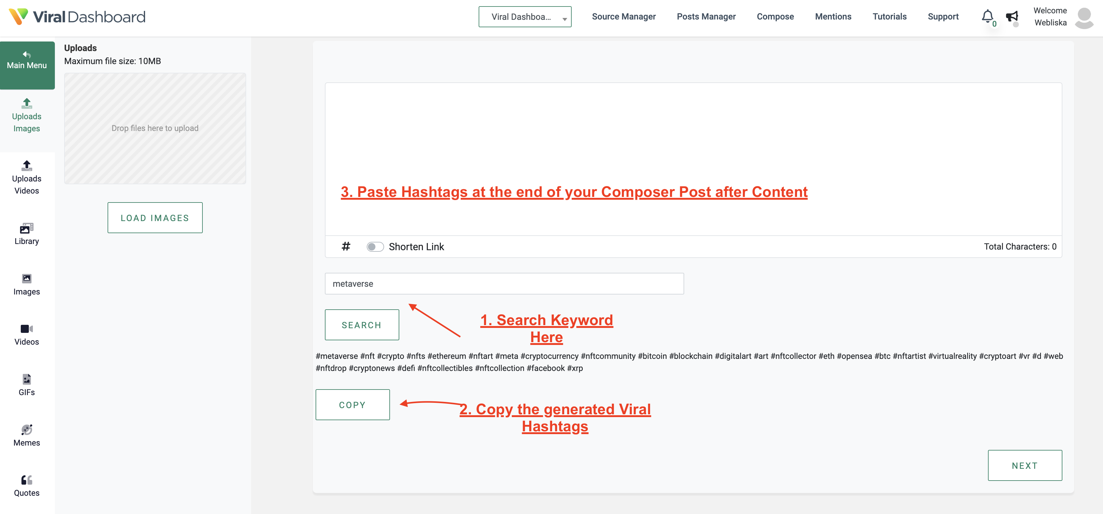Viral Hashtags Generator