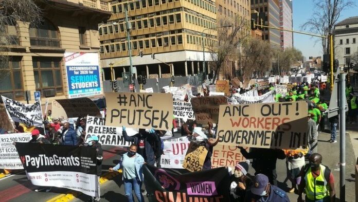 Hundreds protest in Joburg against government’s response to Covid-19 | News24