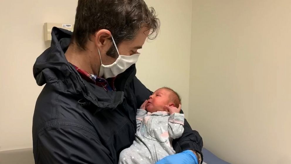 Dad awaiting COVID-19 test results witnesses birth of 1st child via FaceTime