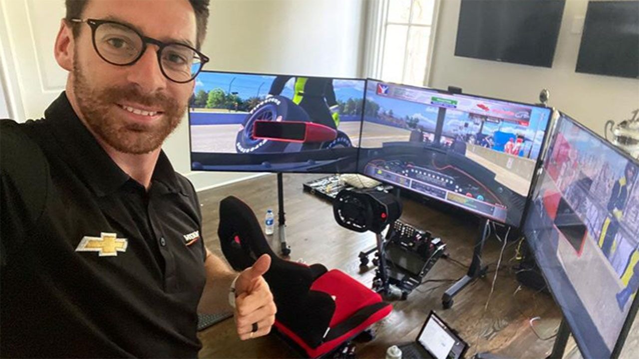 Indy 500 Champion Simon Pagenaud says fitness keeps him from going stir-crazy as he stays at home