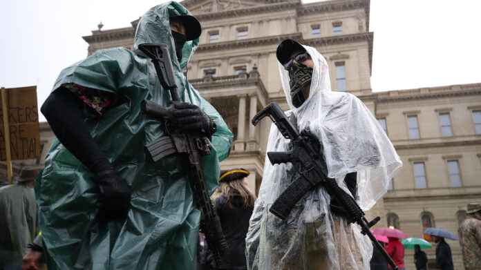 Heavily Armed Protesters Gather Again At Michigan’s Capitol Denouncing Home Order