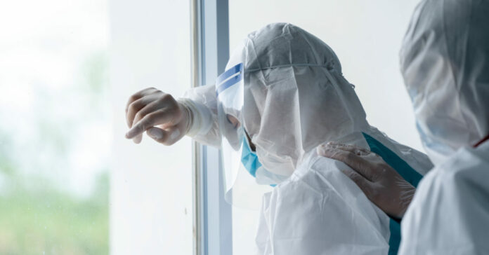 What can healthcare staff do to prevent PTSD during the pandemic?