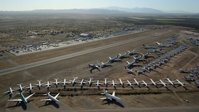 Hundreds of airplanes grounded at boneyard in Arizona due to the coronavirus