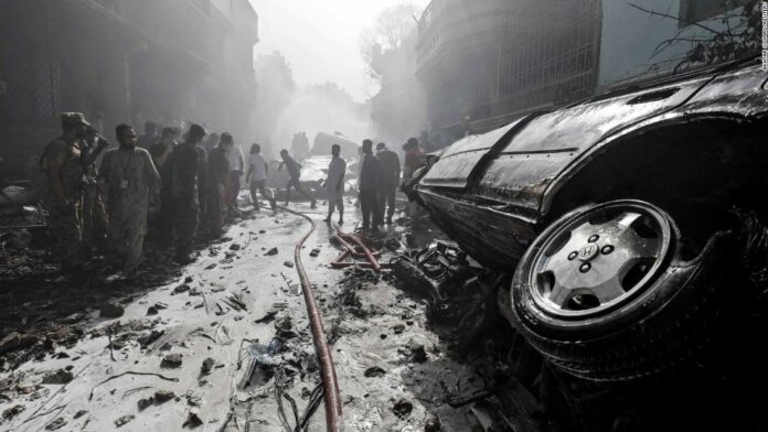 One American was aboard the plane that crashed in Karachi, official says