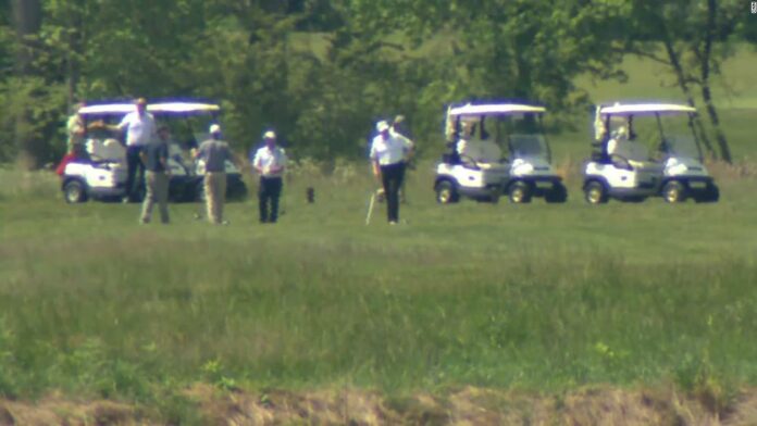 Trump golfs at his Virginia club amid the coronavirus pandemic