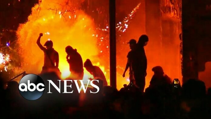 Fires rage as protests escalate over black man who died in police custody l ABC News