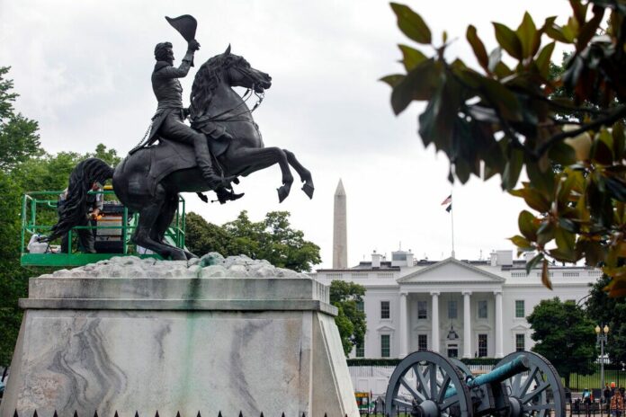 Bid to tear down Andrew Jackson statue in DC’s Lafayette Square leads to charges for 4