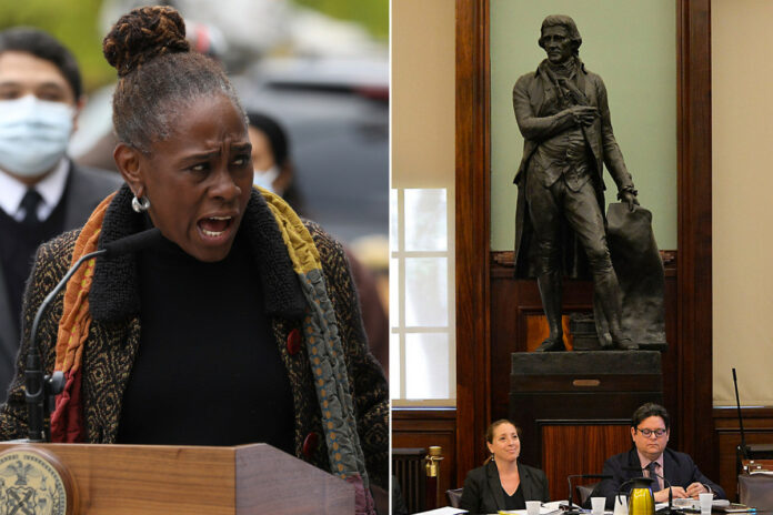 Chirlane McCray to decide fate of NYC statues of Washington, Jefferson