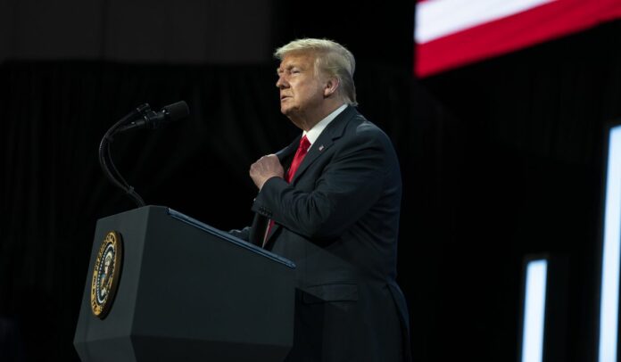 Donald Trump tells young conservatives U.S. ‘will never surrender to mob violence’