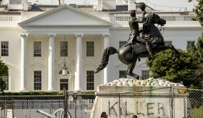 Feds charge four men with attack on Andrew Jackson statue