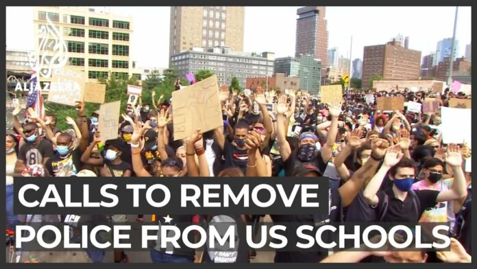 George Floyd: Pressure mounts to remove police from US schools
