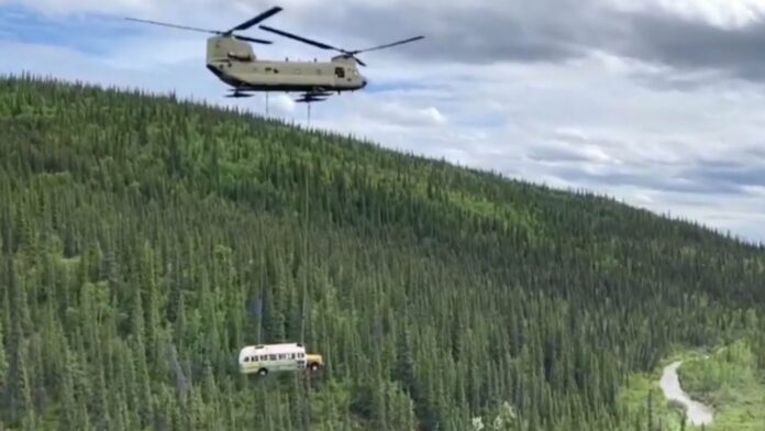 “Into the Wild” bus airlifted from Alaska backcountry over safety concerns